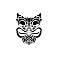 Tribal mask. Traditional totem symbol. Polynesian style. Vector illustration isolated on white background.