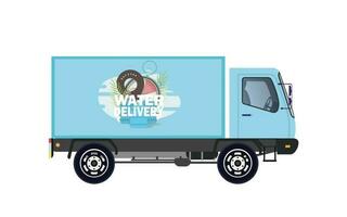 Delivery truck van isolated on white background. Delivery home and office. Vector illustration in flat style