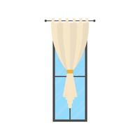 Window with a curtain. Isolated. Flat style. vector