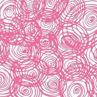 White and pink background, hand drawn pink spiral circles on white, flat style, vector