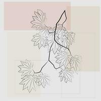 vector line art of leaves in autumn