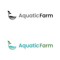 Aquaponics or Eco Fish Farm logo template. Nature fish logo design on white background vector