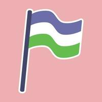 LGBTQ flag icon retro style design. Sticker LGBT, asexual, non-binary, transgender, genderfluid, pansexual, bisexual, genderqueer, polysexual vector