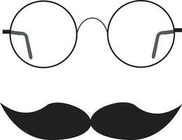 Moustache with glasses vector template