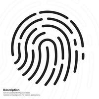 Fingerprint black vector isolated on background.