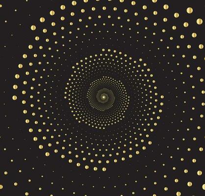 Dotted circle gold vector background.