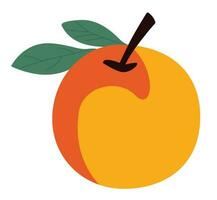 Simple doodle apple fruit. Vector Illustration