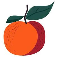 Simple doodle apple fruit. Vector Illustration