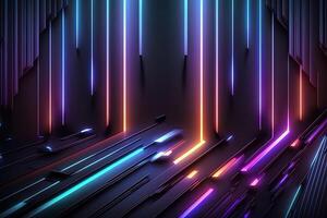 abstract futuristic colorful background with lights, . abstract futuristic neon background with glowing ascending lines. Fantastic background for gamer or slide show photo