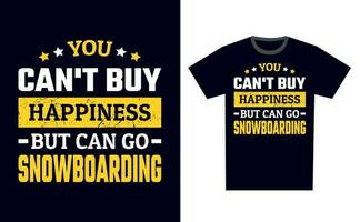 Snowboarding T Shirt Design Template Vector