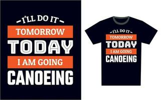 Canoeing T Shirt Design Template Vector