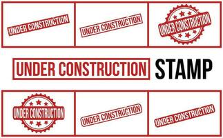 Under Construction rubber grunge stamp set vector