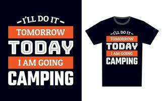 Camping T Shirt Design Template Vector