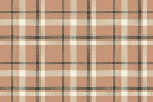 Plaid background, check seamless pattern in beige. Vector fabric texture for textile print, wrapping paper, gift card or wallpaper.