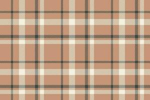 Plaid background, check seamless pattern in beige. Vector fabric texture for textile print, wrapping paper, gift card or wallpaper.