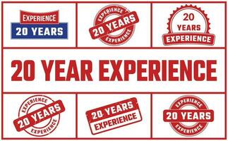 20 Years Experience Rubber Stamp Set vector