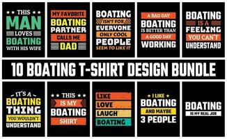 Boating T Shirt Design Set Vector