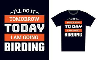Birding T Shirt Design Template Vector