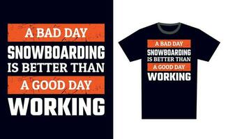 Snowboarding T Shirt Design Template Vector