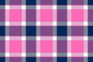 Plaid background, check seamless pattern in pink. Vector fabric texture for textile print, wrapping paper, gift card or wallpaper.