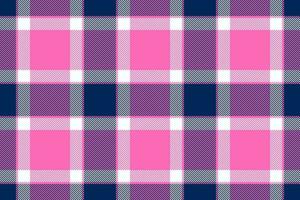 Plaid background, check seamless pattern in pink. Vector fabric texture for textile print, wrapping paper, gift card or wallpaper.