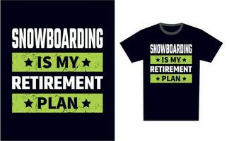 Snowboarding t camisa diseño modelo vector