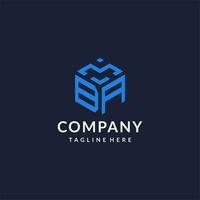 BA logo hexagon designs, best monogram initial logo with hexagonal shape design ideas vector