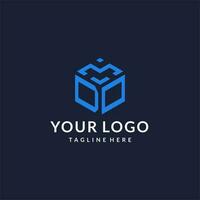 DO logo hexagon designs, best monogram initial logo with hexagonal shape design ideas vector