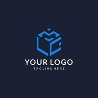 LC logo hexagon designs, best monogram initial logo with hexagonal shape design ideas vector