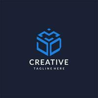 JD logo hexagon designs, best monogram initial logo with hexagonal shape design ideas vector
