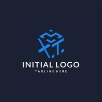XT logo hexagon designs, best monogram initial logo with hexagonal shape design ideas vector
