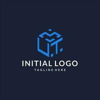 UT logo hexagon designs, best monogram initial logo with hexagonal shape design ideas vector