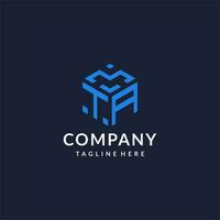 TA logo hexagon designs, best monogram initial logo with hexagonal shape design ideas vector