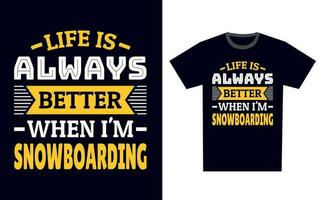 Snowboarding T Shirt Design Template Vector