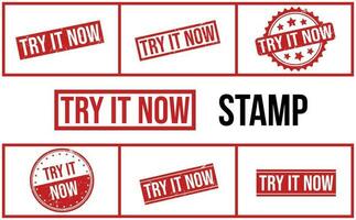 Try it Now Rubber Stamp Set Vector