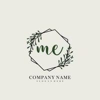 ME Initial beauty floral logo template vector