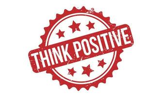 Think Positive Rubber Stamp Seal Vector