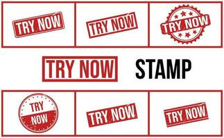 Try Now Rubber Stamp Set Vector