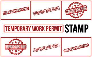 Temporary Work Permit rubber grunge stamp set vector