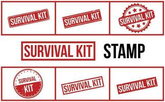 Survival Kit Rubber Stamp Set Vector