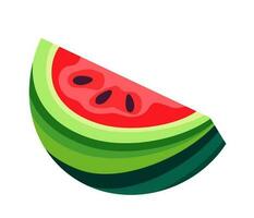 Cartoon Watermelon Icon.  Vector Illustration