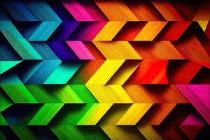 Abstract rainbow colored geometric background, with lots of copy space. Rainbow of colorful blocks abstract background. abstract geometric mosaic rainbow. photo