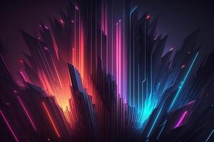 abstract futuristic colorful background with lights, . abstract futuristic neon background with glowing ascending lines. Fantastic background for gamer or slide show photo