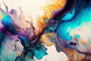 Marble ink abstract art from exquisite original painting for abstract background, colorful. Painting was painted on high quality paper texture to create smooth background photo