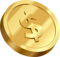 Gold Münze mit Dollar Zeichen png