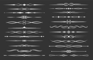 Dividers, borders and line frame ornament elements vector