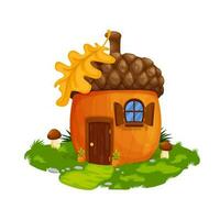 Fairy acorn dwarf or gnome house, vector dwelling