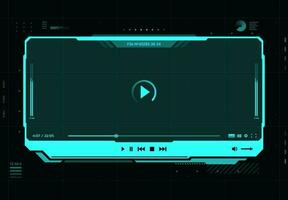 interfaz de pantalla del reproductor de video y sonido hud vector