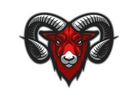 Mountain goat mascot, bighorn ram or sheep vector