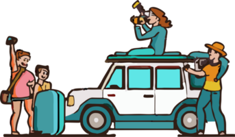 Car camping png graphic clipart design